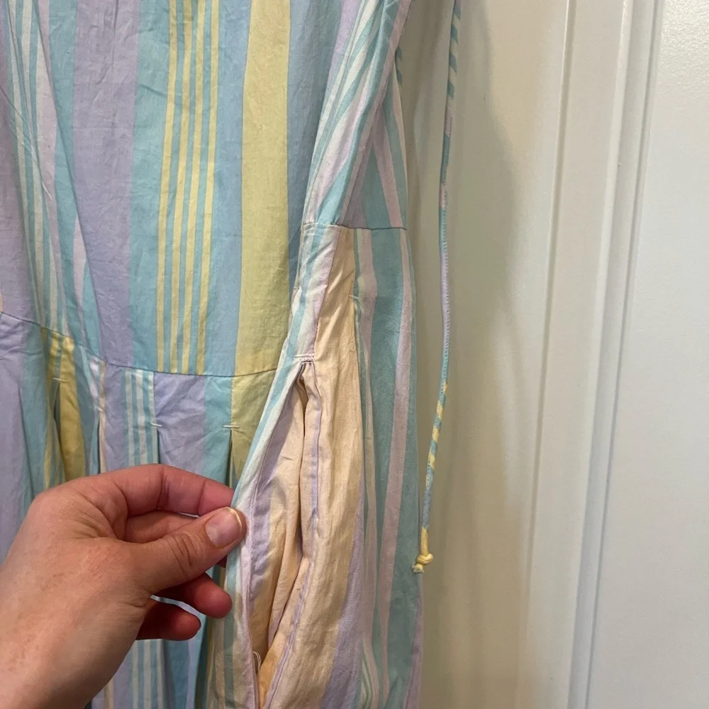 NWT Free People Primavera Striped Midi Dress in Pastel